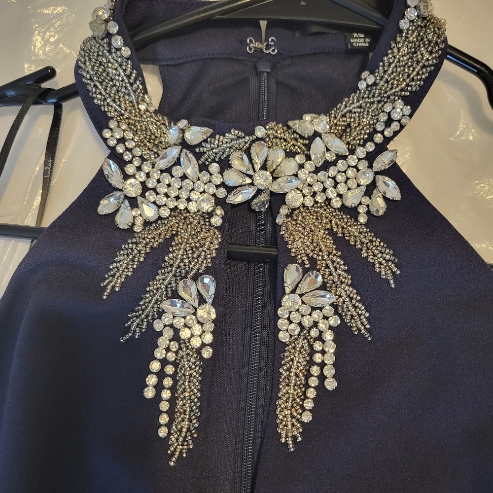 Lulu's xs Navy Blue Cocktail Dress - Picture 7 of 7